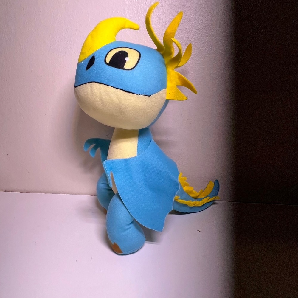 Toy Factory 13" Stormfly Plush Blue Yellow HTTYD‎ Hidden World Deadly Nadder